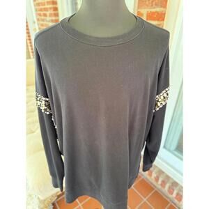 Crown & Ivy Embellished Black Sweatshirt – XXL